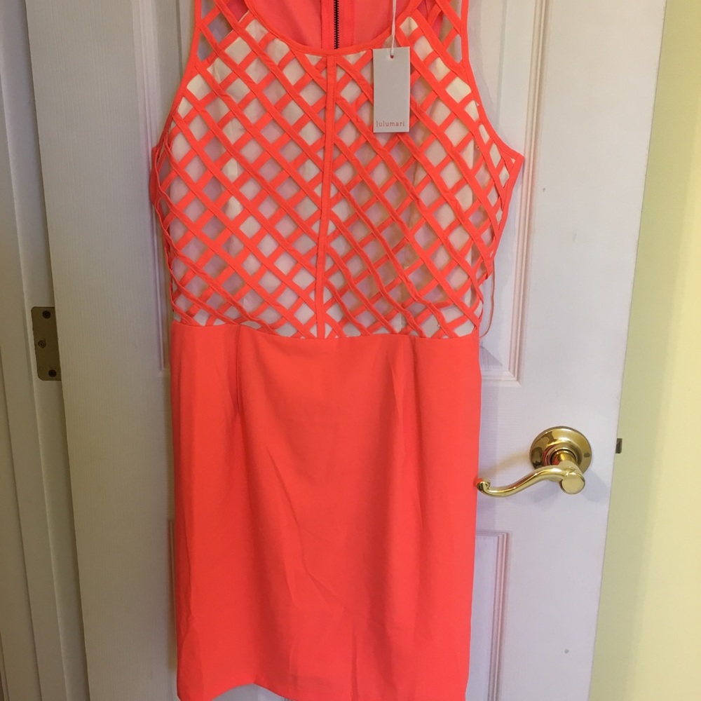 LuluMari Neon Pinkish Orange Dress